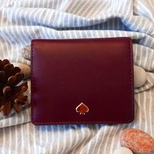 Kate Spade compact Wallet Maroon Color